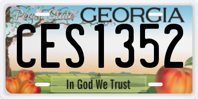 GA license plate CES1352