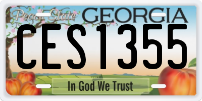 GA license plate CES1355