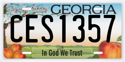 GA license plate CES1357