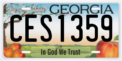 GA license plate CES1359