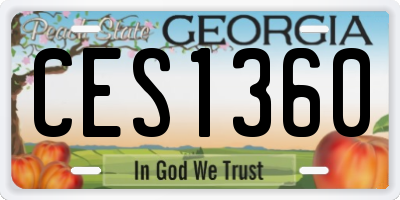 GA license plate CES1360