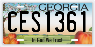 GA license plate CES1361