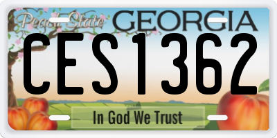 GA license plate CES1362