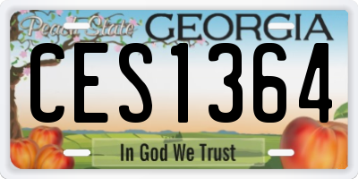 GA license plate CES1364