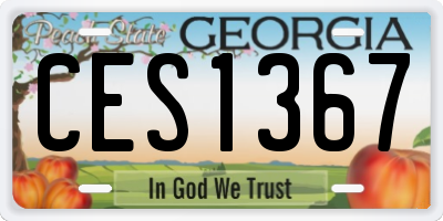 GA license plate CES1367