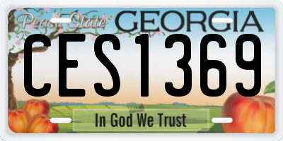 GA license plate CES1369