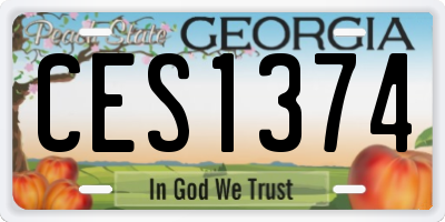GA license plate CES1374