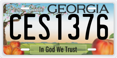 GA license plate CES1376
