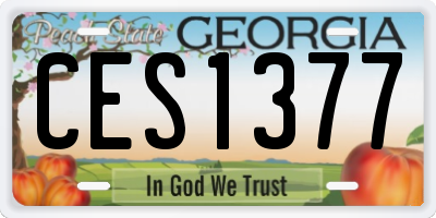 GA license plate CES1377