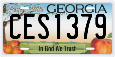 GA license plate CES1379
