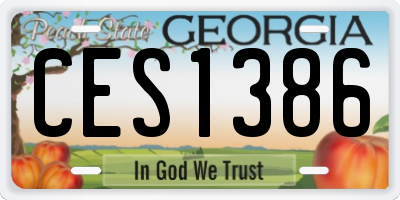GA license plate CES1386