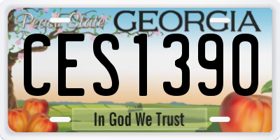 GA license plate CES1390