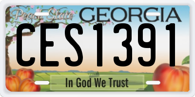 GA license plate CES1391