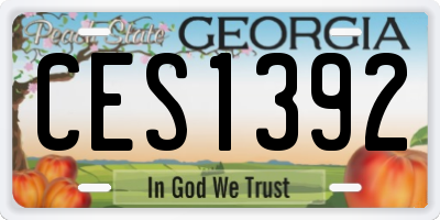 GA license plate CES1392