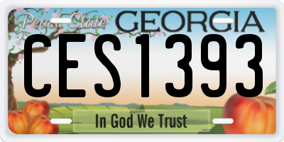 GA license plate CES1393