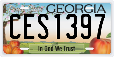 GA license plate CES1397