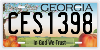GA license plate CES1398