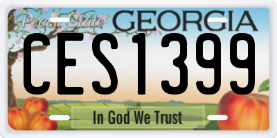 GA license plate CES1399