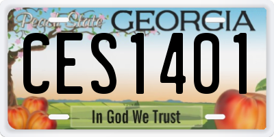 GA license plate CES1401