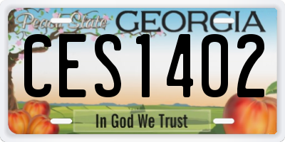 GA license plate CES1402