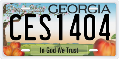 GA license plate CES1404