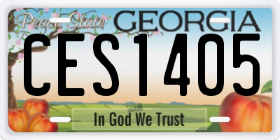 GA license plate CES1405
