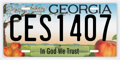 GA license plate CES1407