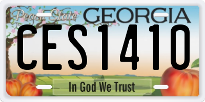 GA license plate CES1410