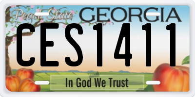 GA license plate CES1411