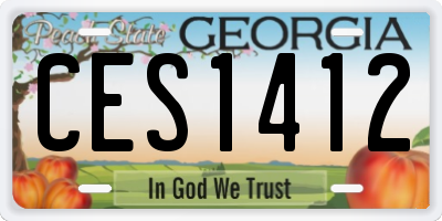 GA license plate CES1412