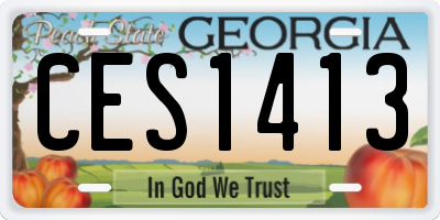 GA license plate CES1413