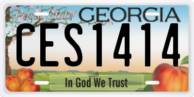 GA license plate CES1414
