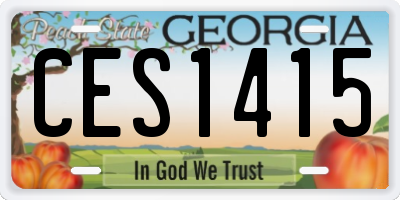 GA license plate CES1415