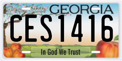 GA license plate CES1416