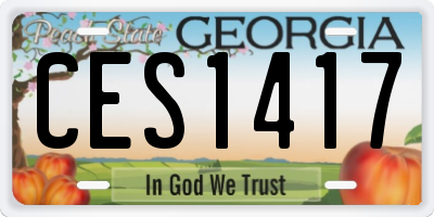GA license plate CES1417