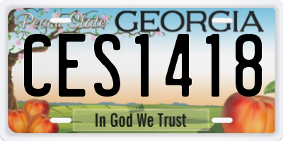 GA license plate CES1418