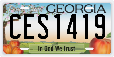 GA license plate CES1419