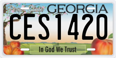 GA license plate CES1420