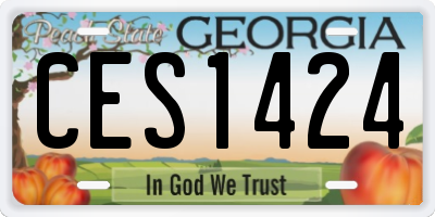 GA license plate CES1424