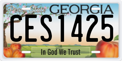 GA license plate CES1425