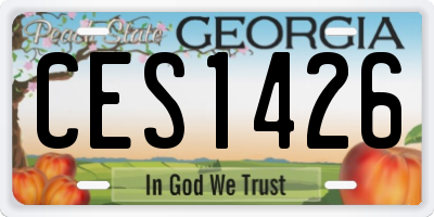 GA license plate CES1426