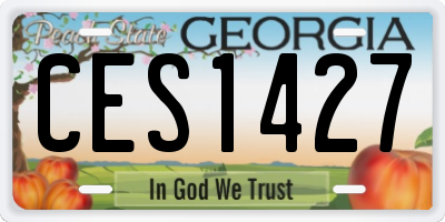 GA license plate CES1427