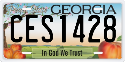 GA license plate CES1428