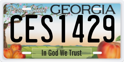 GA license plate CES1429