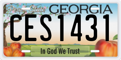 GA license plate CES1431