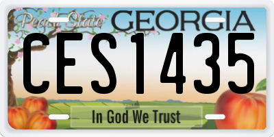 GA license plate CES1435