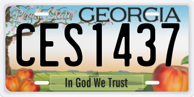 GA license plate CES1437