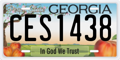 GA license plate CES1438