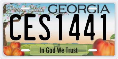 GA license plate CES1441