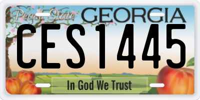 GA license plate CES1445